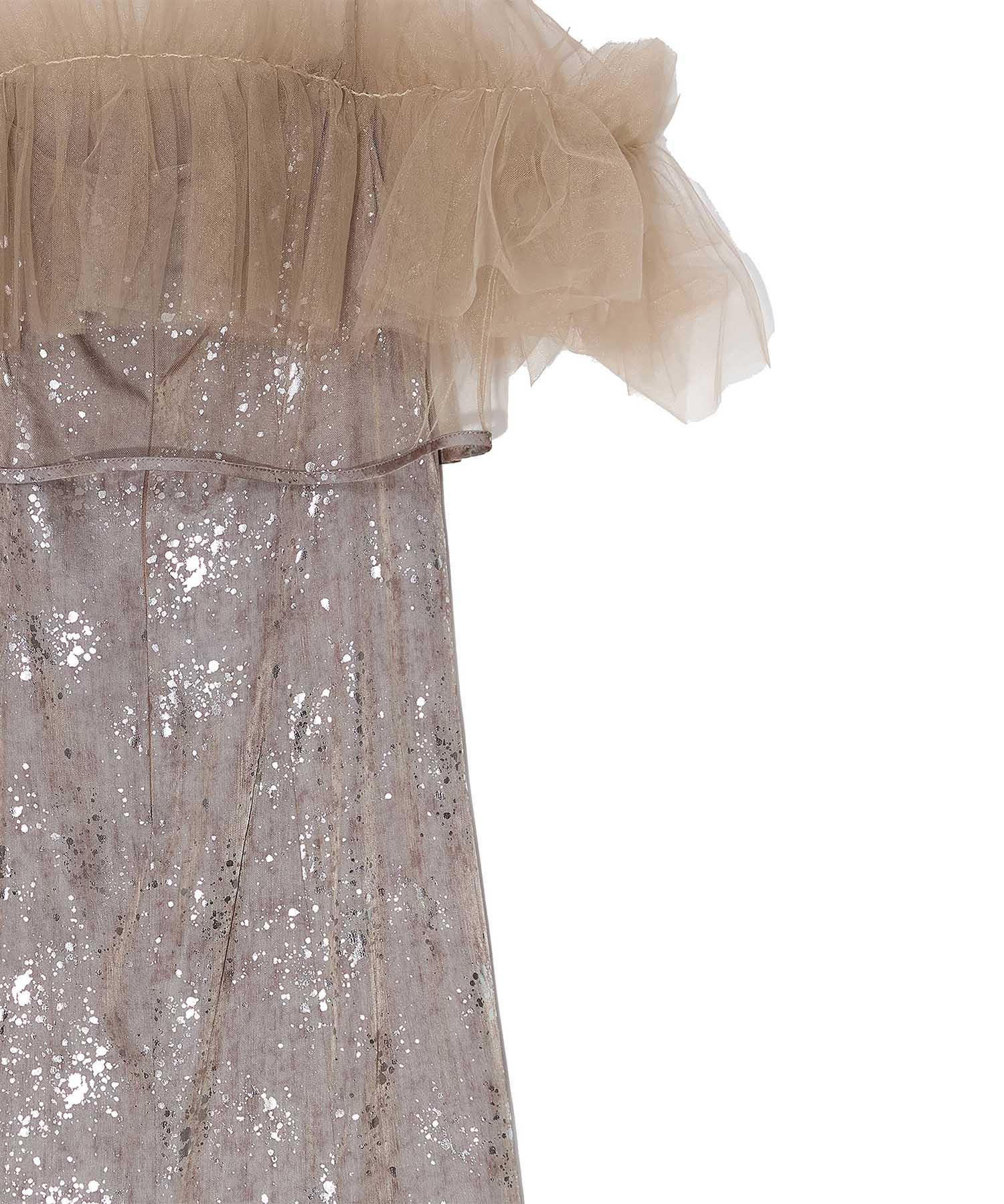 チュールフリルボレロペイントマーメイドワンピースドレス結婚式二次会パーティー 当日発送】チュールフリルボレロペイントマーメイドワンピース結婚式