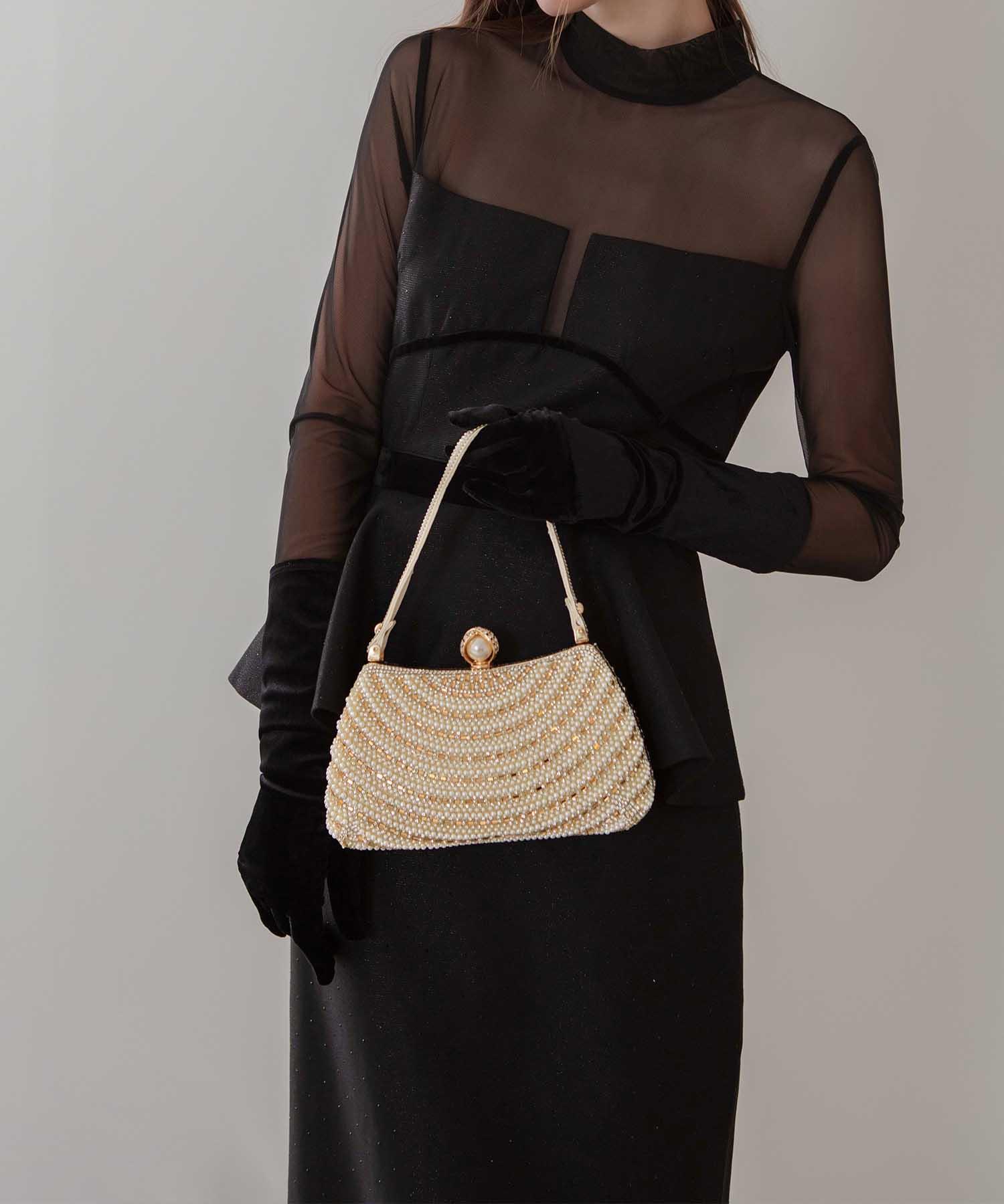 LHALAPEEL3回フルセットパックあり 当日発送】2WAYパールビジューデザインハンドバッグ