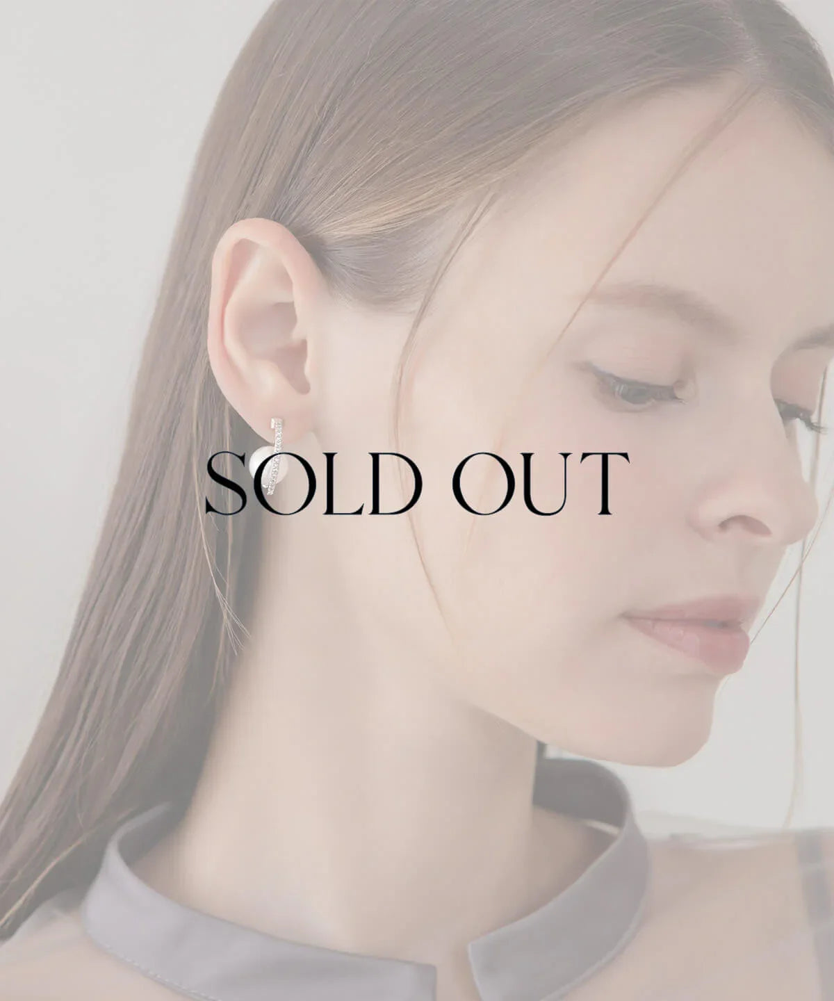 【SOLD OUT】シルバーカーブラインビジューパールピアス