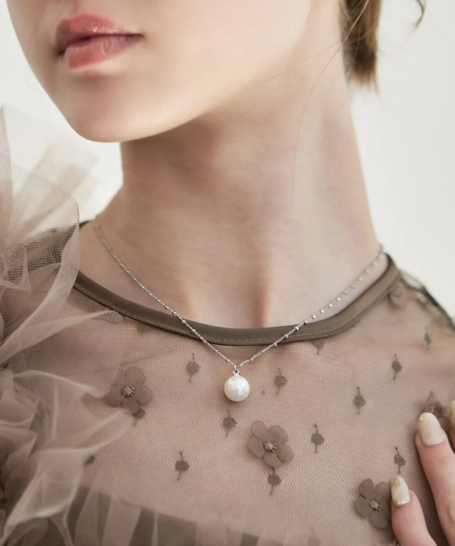 【SOLD OUT】シルバーチェーンパールネックレス