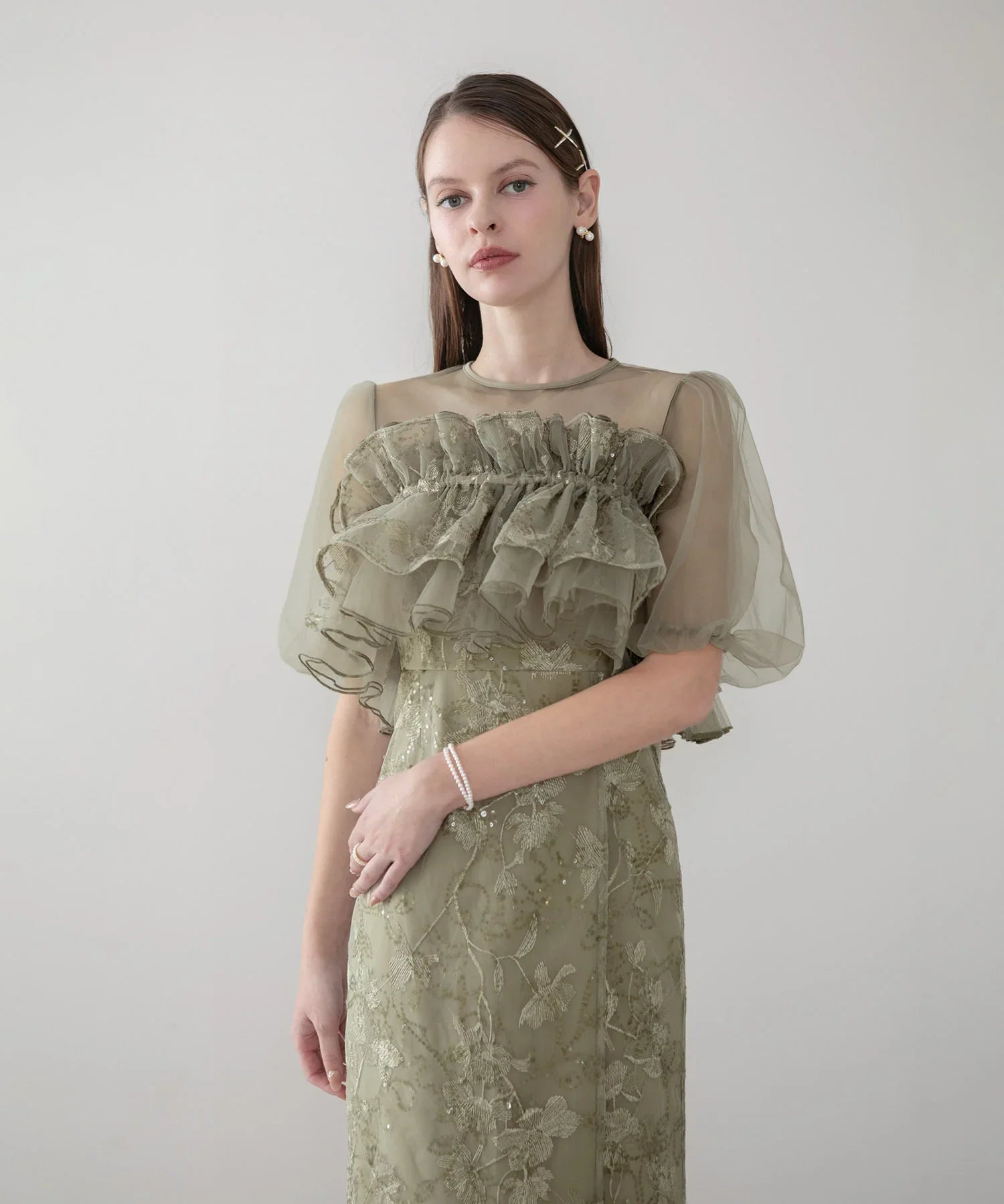 予約販売】3WAYチュールラッフルフラワースパンコールIライン