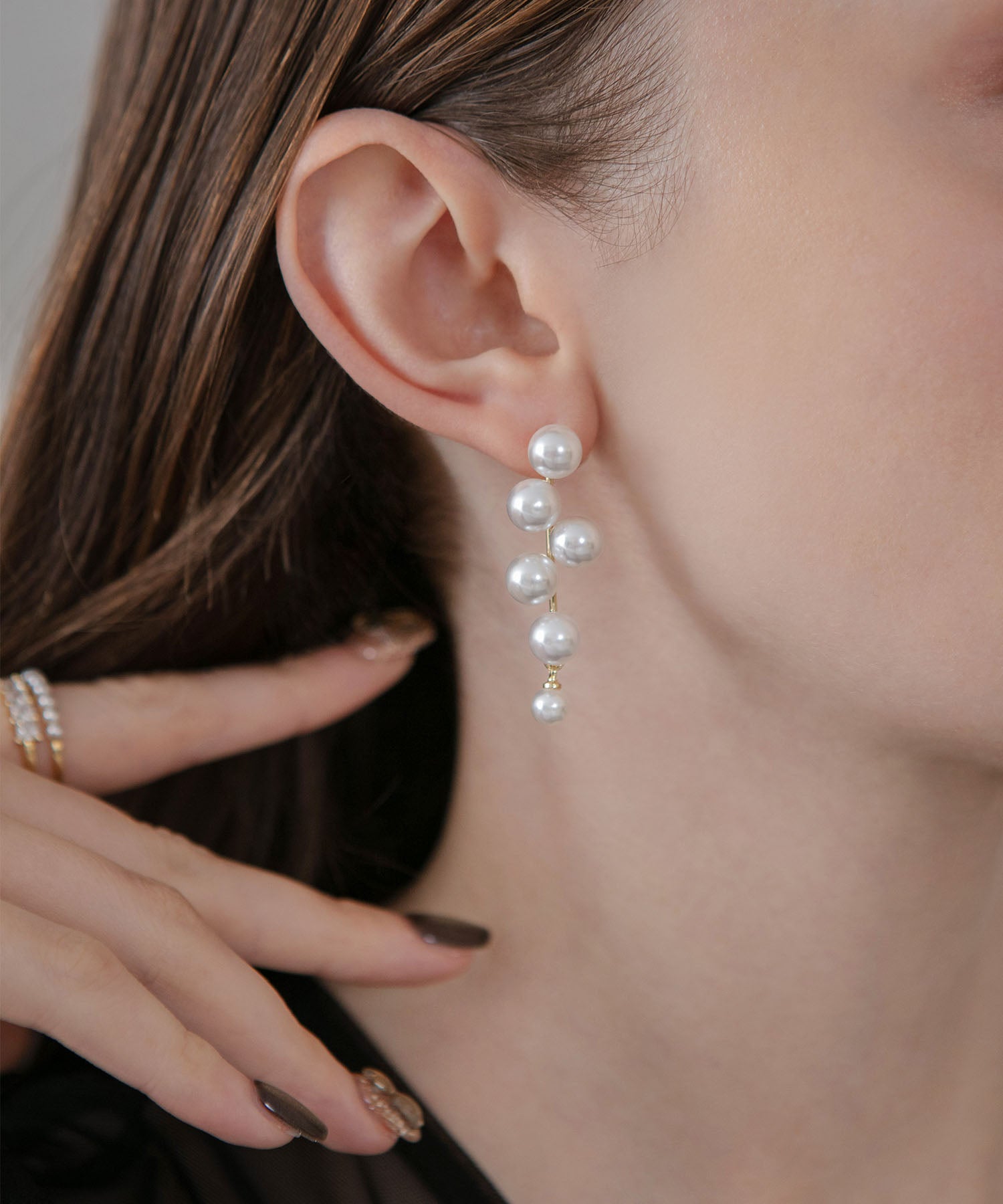 【予約販売】ドロップパールデザインピアス