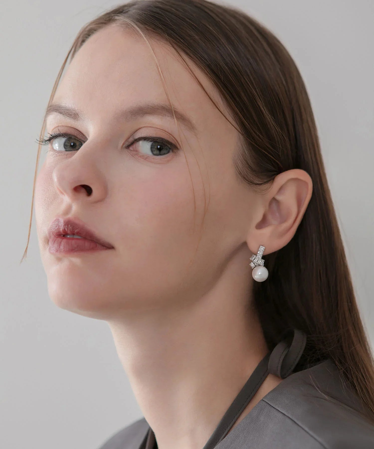 【当日発送】ツイストビジュードロップパールピアス