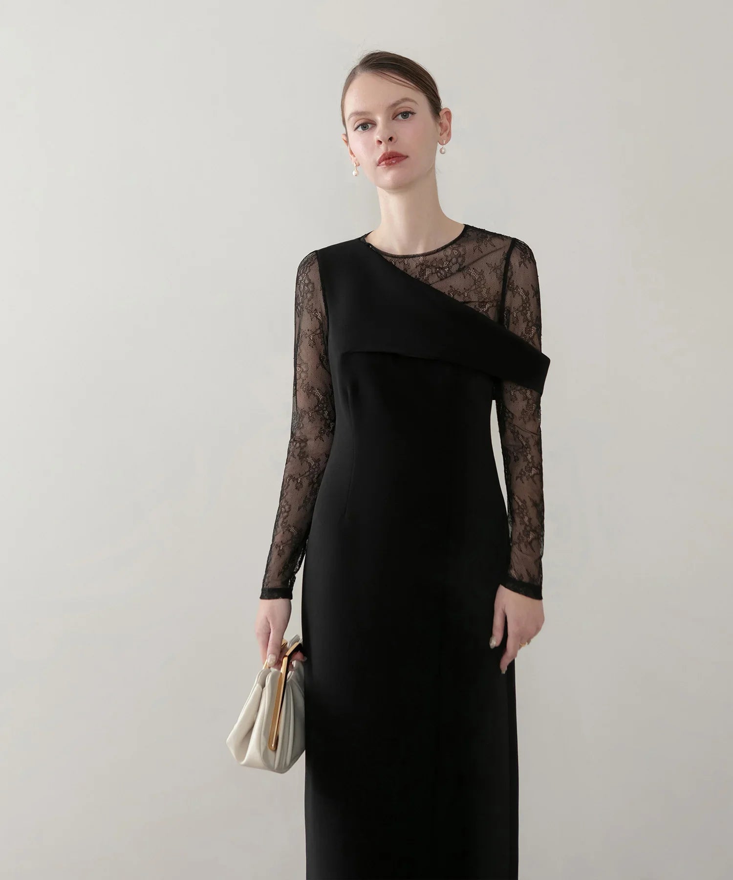 予約販売】アシンメトリーレースレイヤードフロントスリット