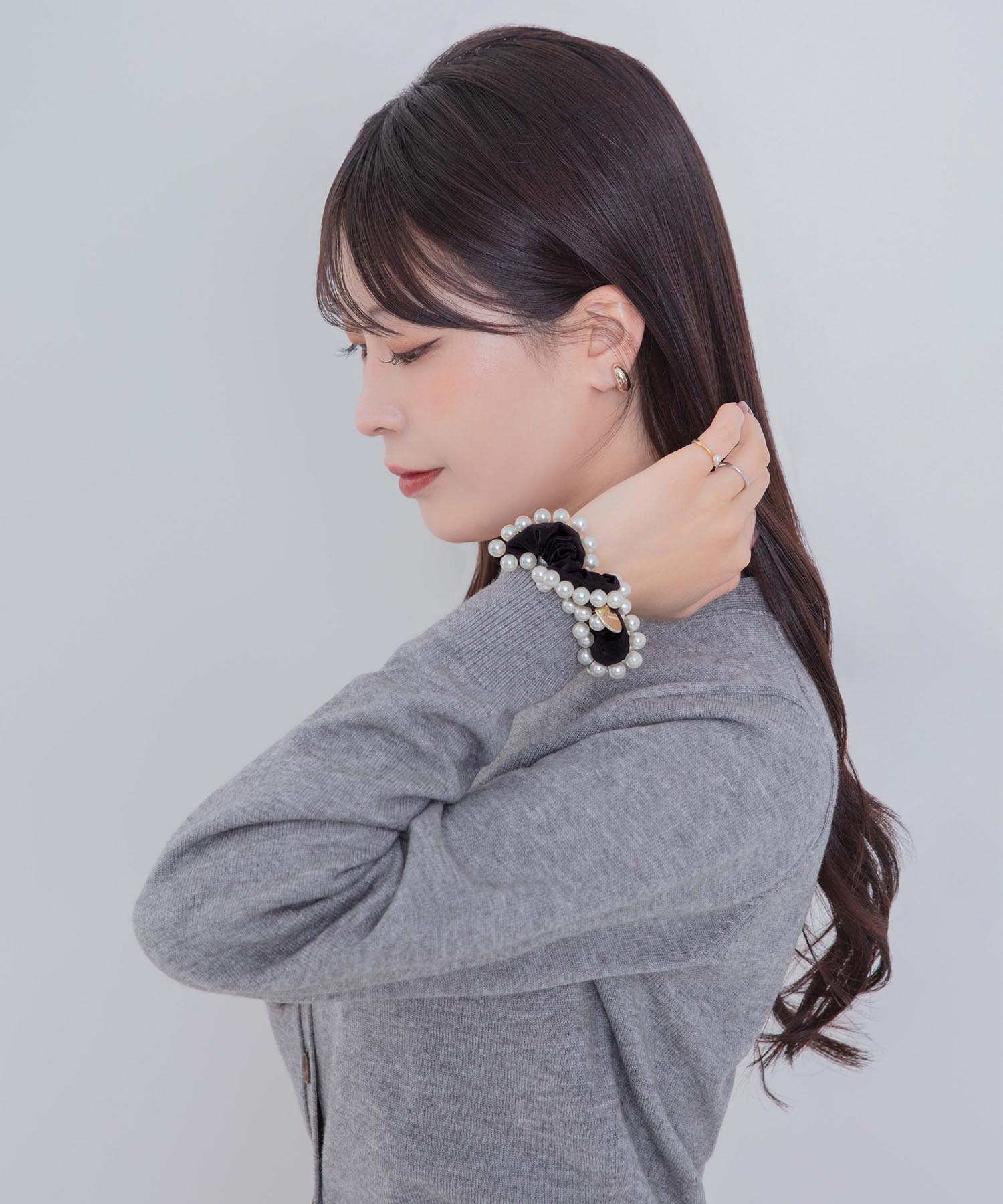 【当日発送】エッジパールボリュームシュシュ