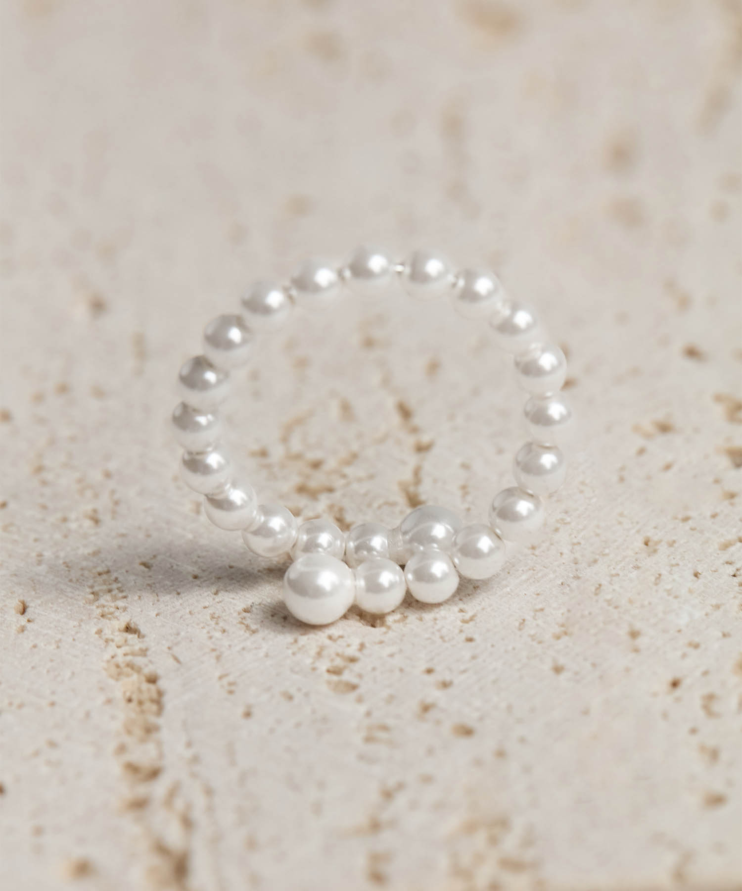 【当日発送】パールダブルラインデザインリング