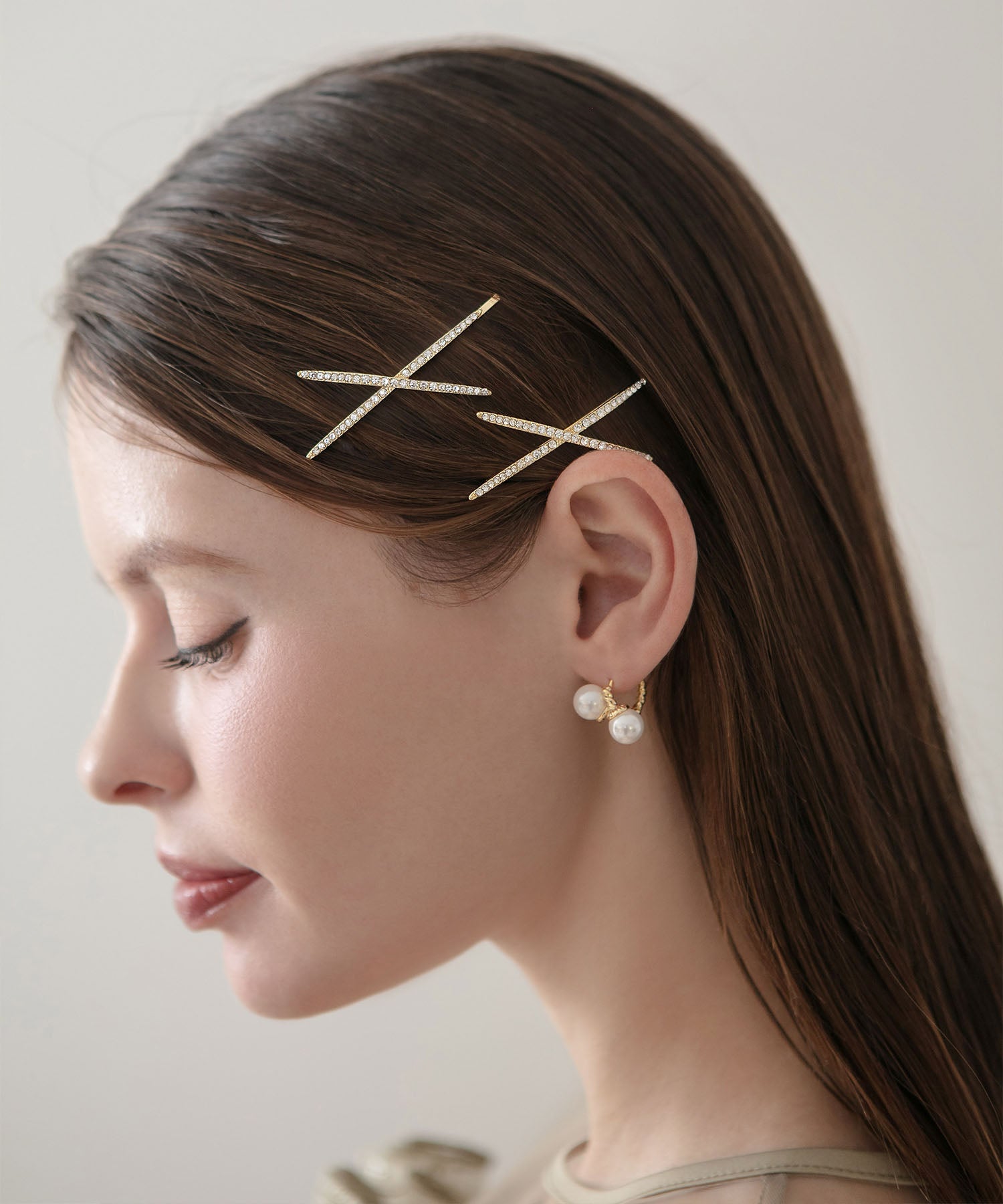 【当日発送】クロスビジューヘアピンセット