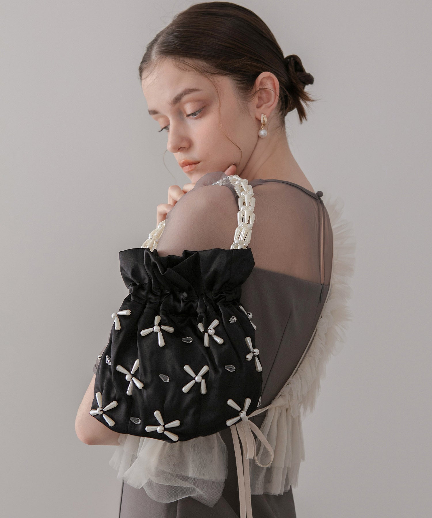 【当日発送】パールビーズハンドルバッグ