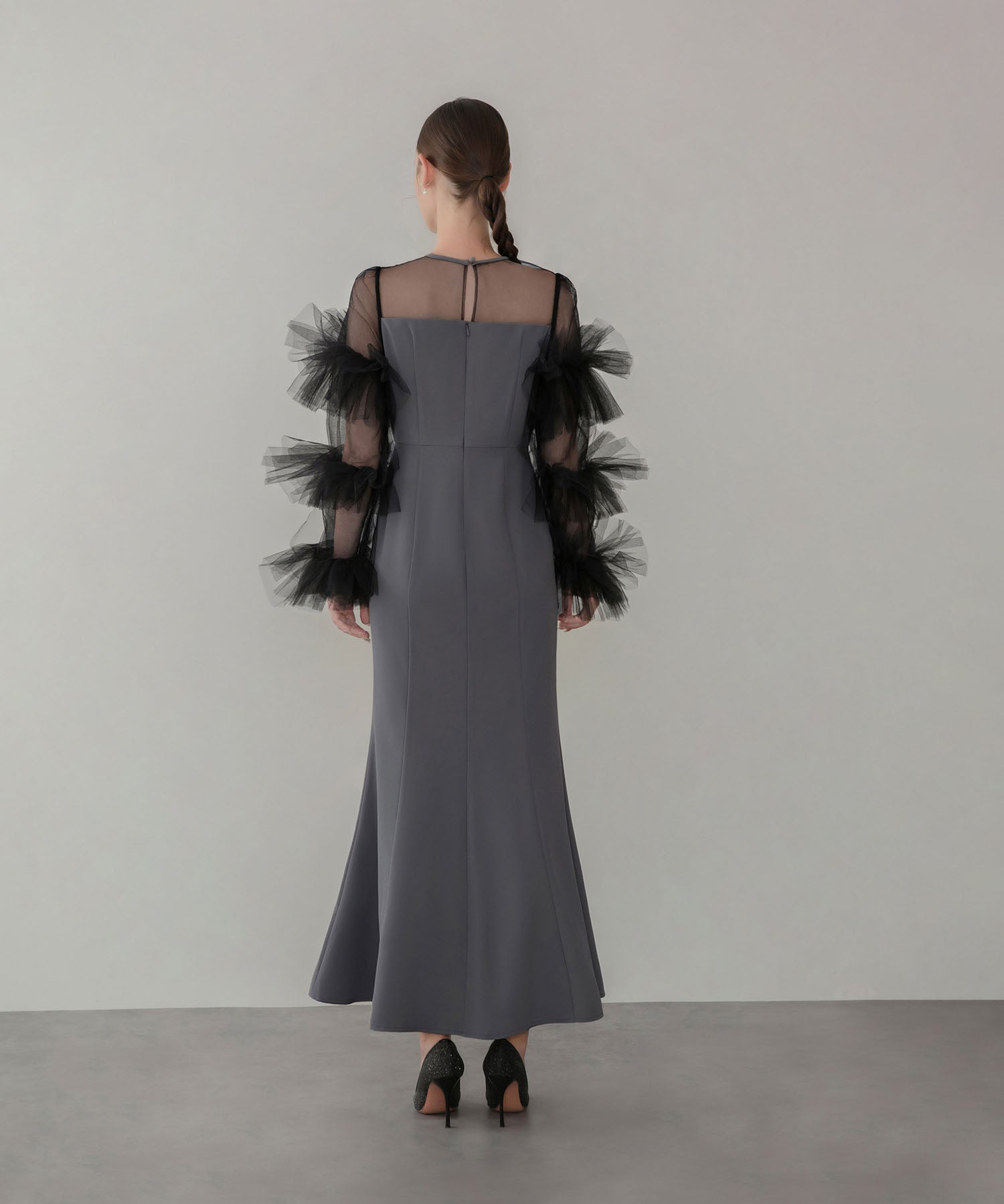 【当日発送】ボリュームチュールスリーブベストセットアップドレス