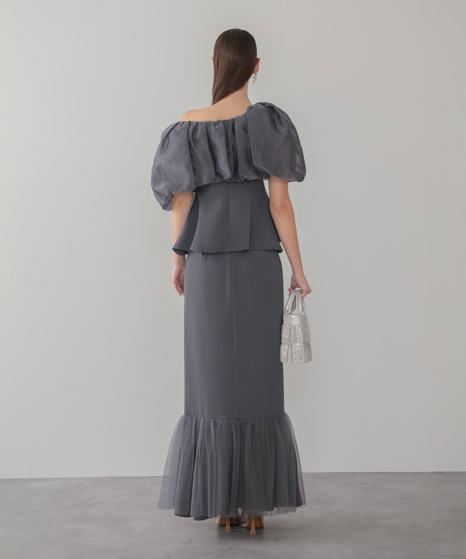 【当日発送】シアーチュールオフショルセットアップドレス