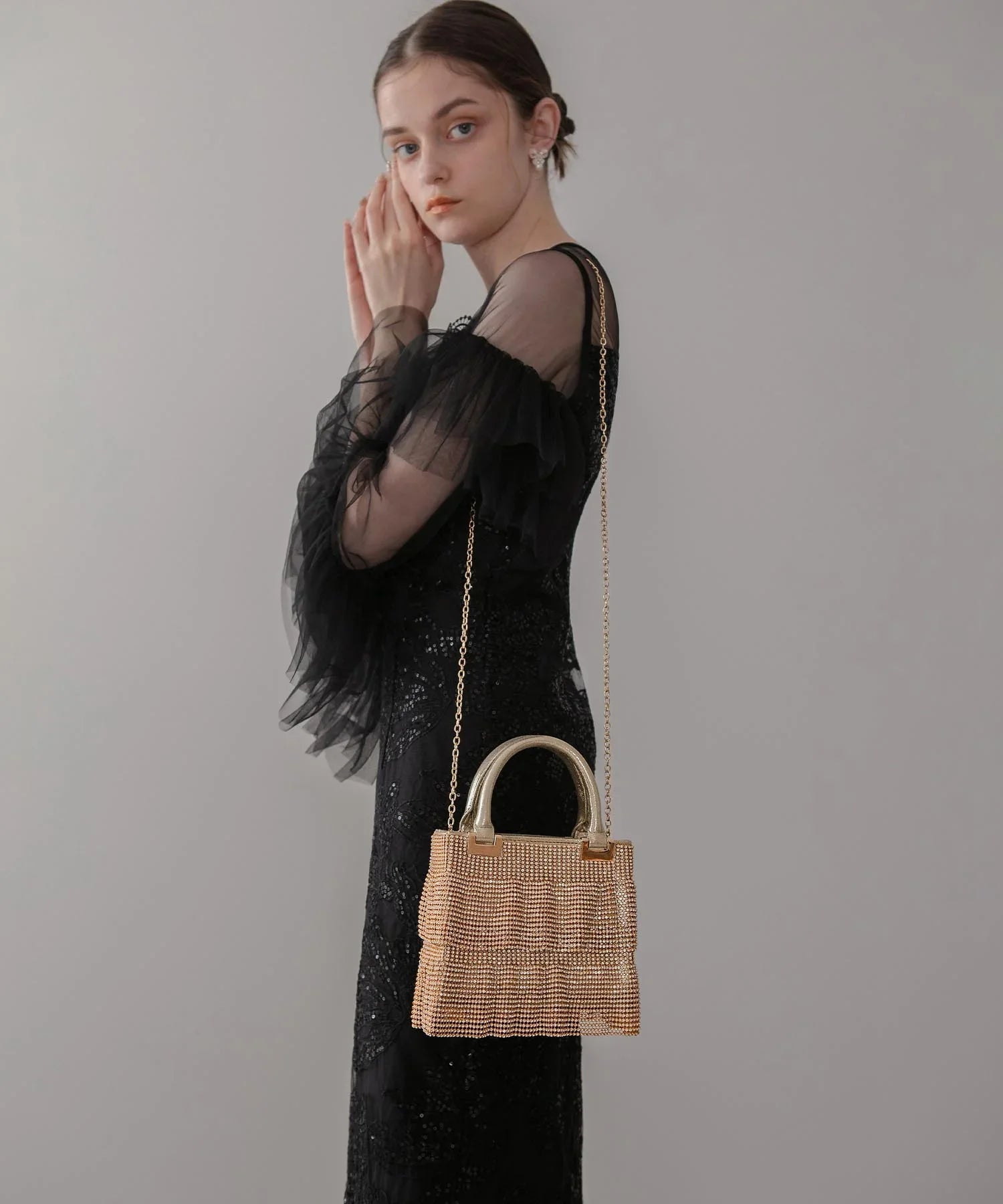 【当日発送】グリッターフリル2WAYハンドバッグ