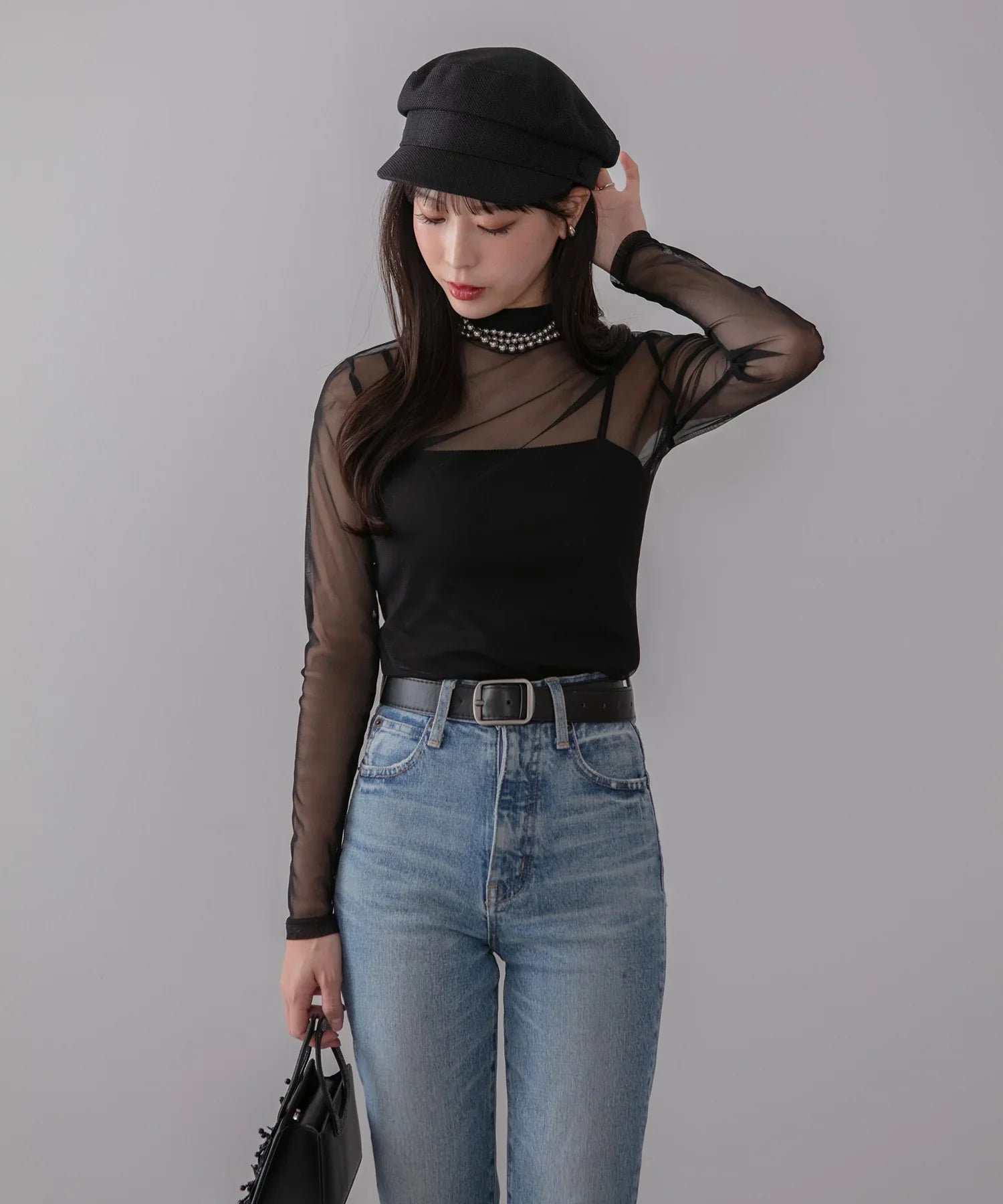 当日発送】シアーフラワーレースレイヤードワンピース