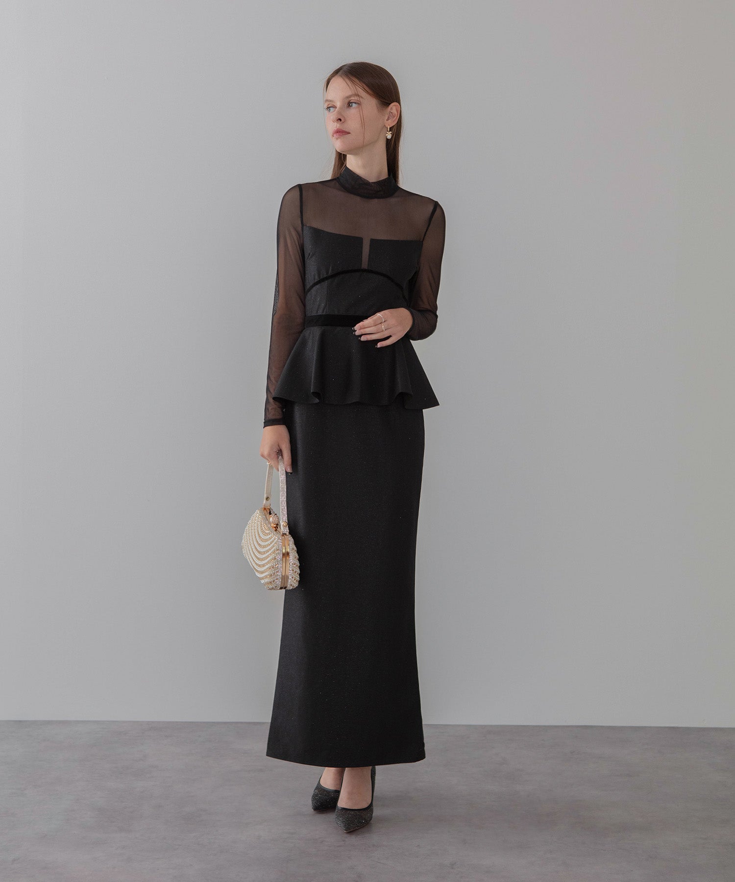 【LEJA LUXE】チュールペプラムベロアグローブIラインドレス