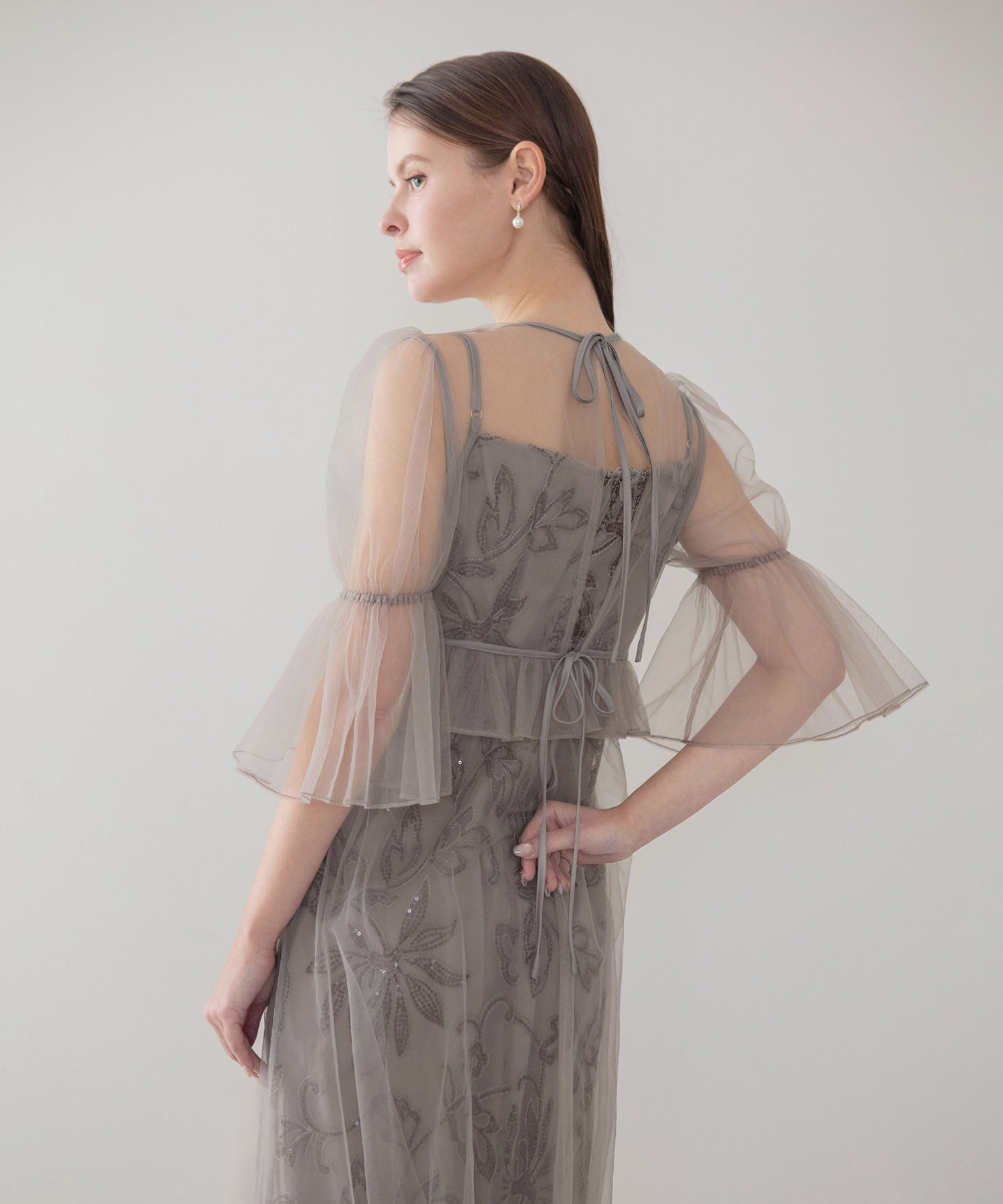 【COMING SOON】フラワースパンコールチュールシアーワンピースキャミワンピースドレス