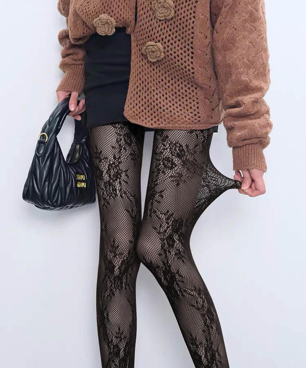 【COMING SOON】フローラルボタニカルメッシュレースタイツ