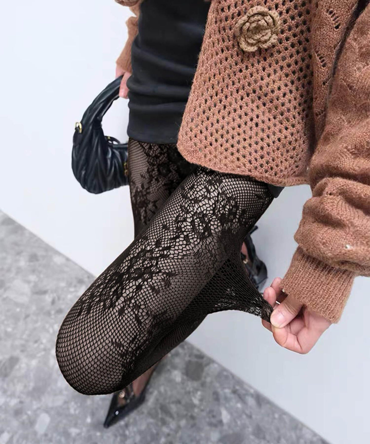 【COMING SOON】フローラルボタニカルメッシュレースタイツ