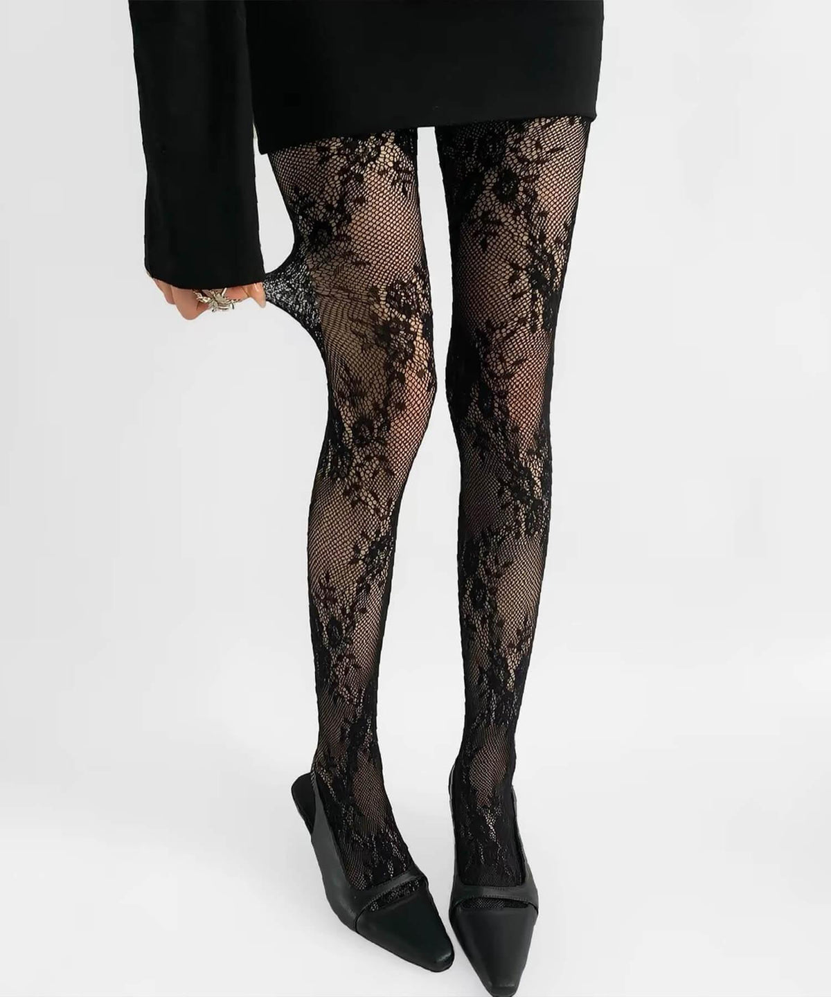 【COMING SOON】フローラルボタニカルメッシュレースタイツ