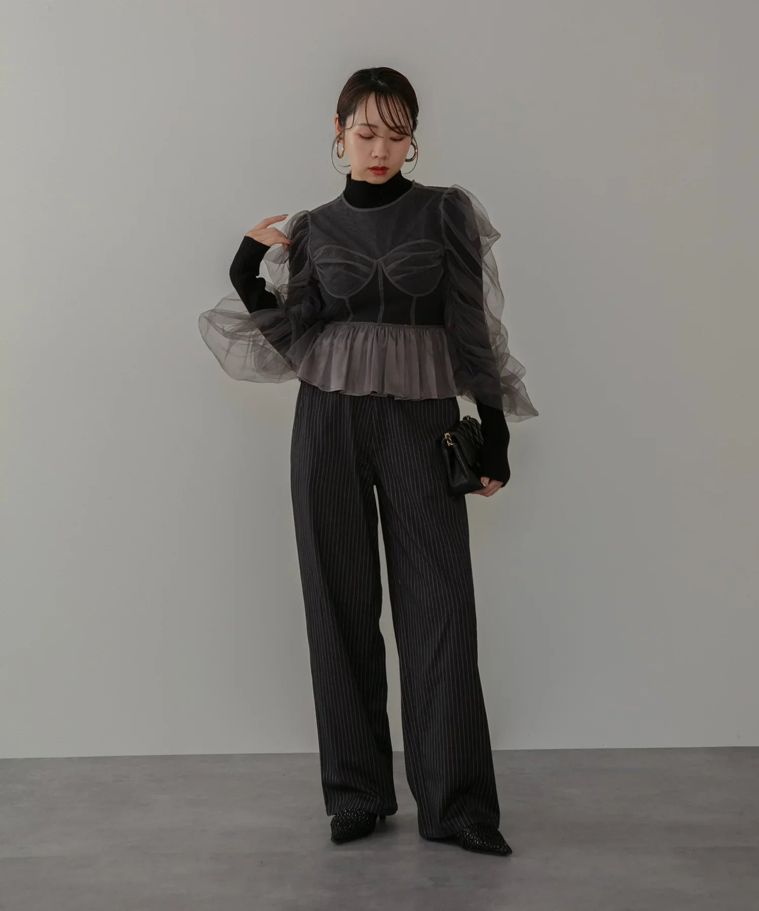 【当日発送】チュールペプラムトップスセットキャミワンピースドレス