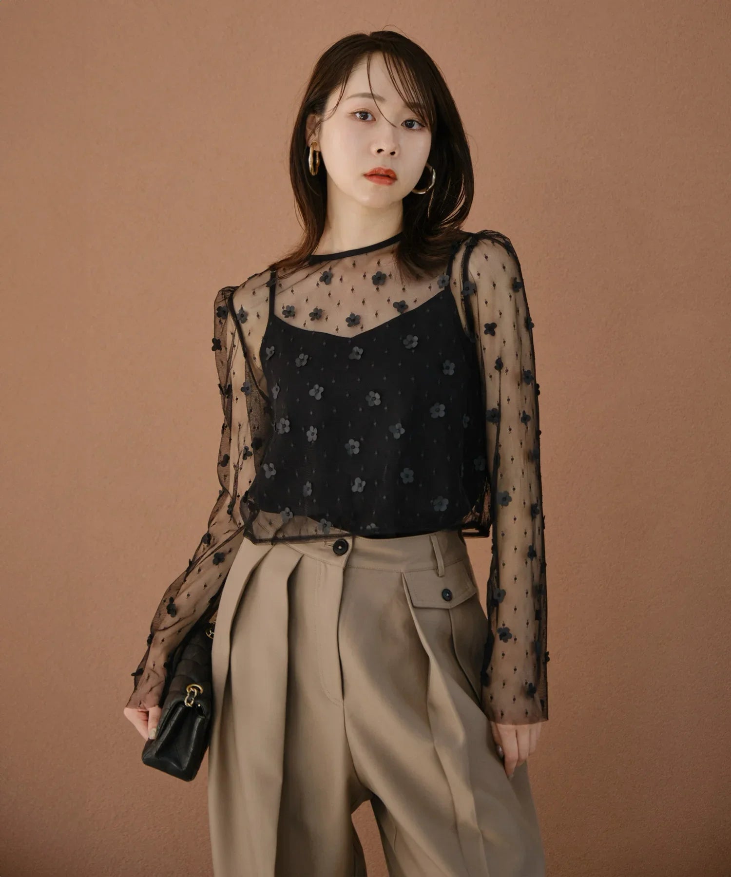 当日発送】フラワーモチーフアシンメトリーチュールマーメイド