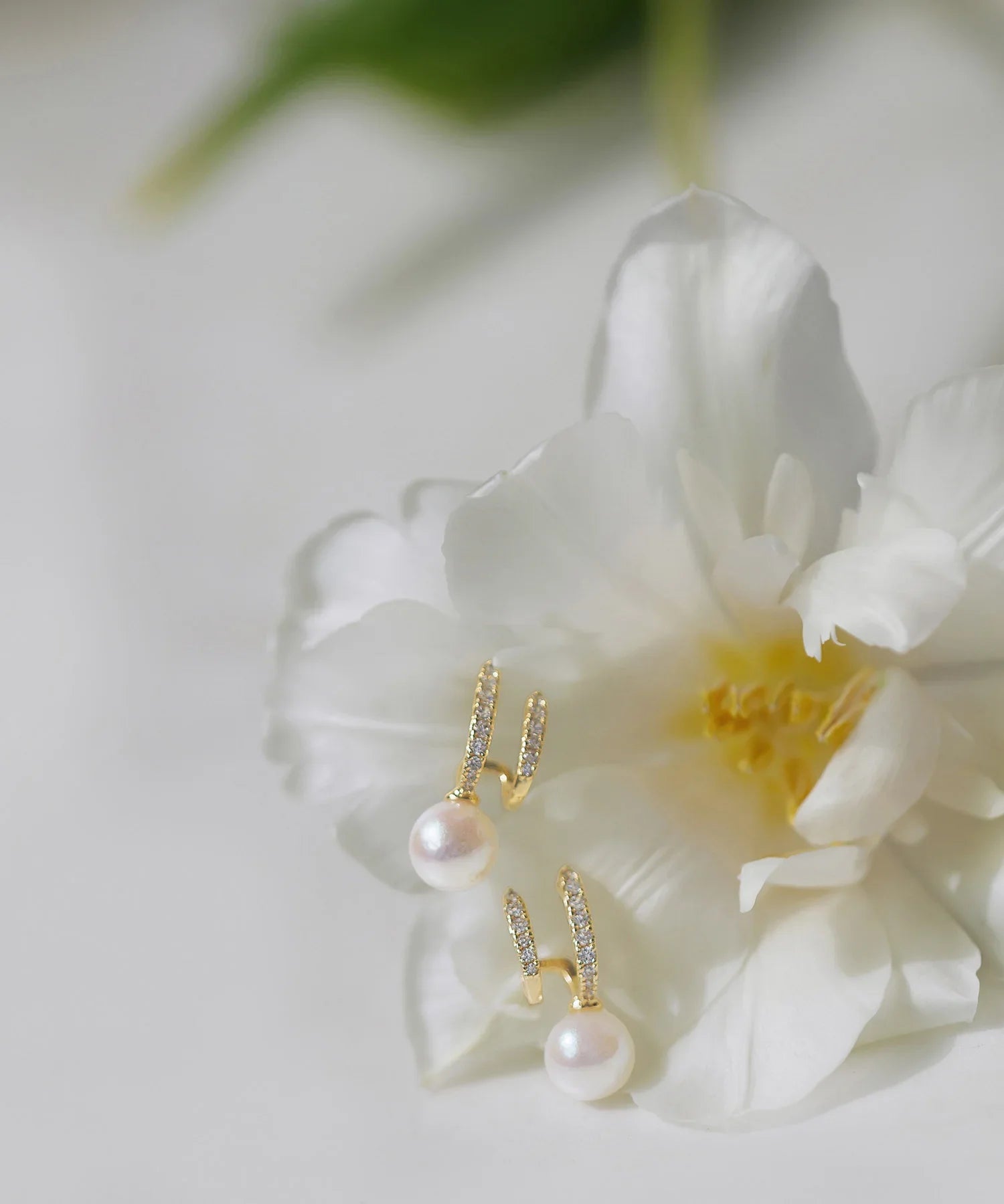 【当日発送】パールダブルフープピアス