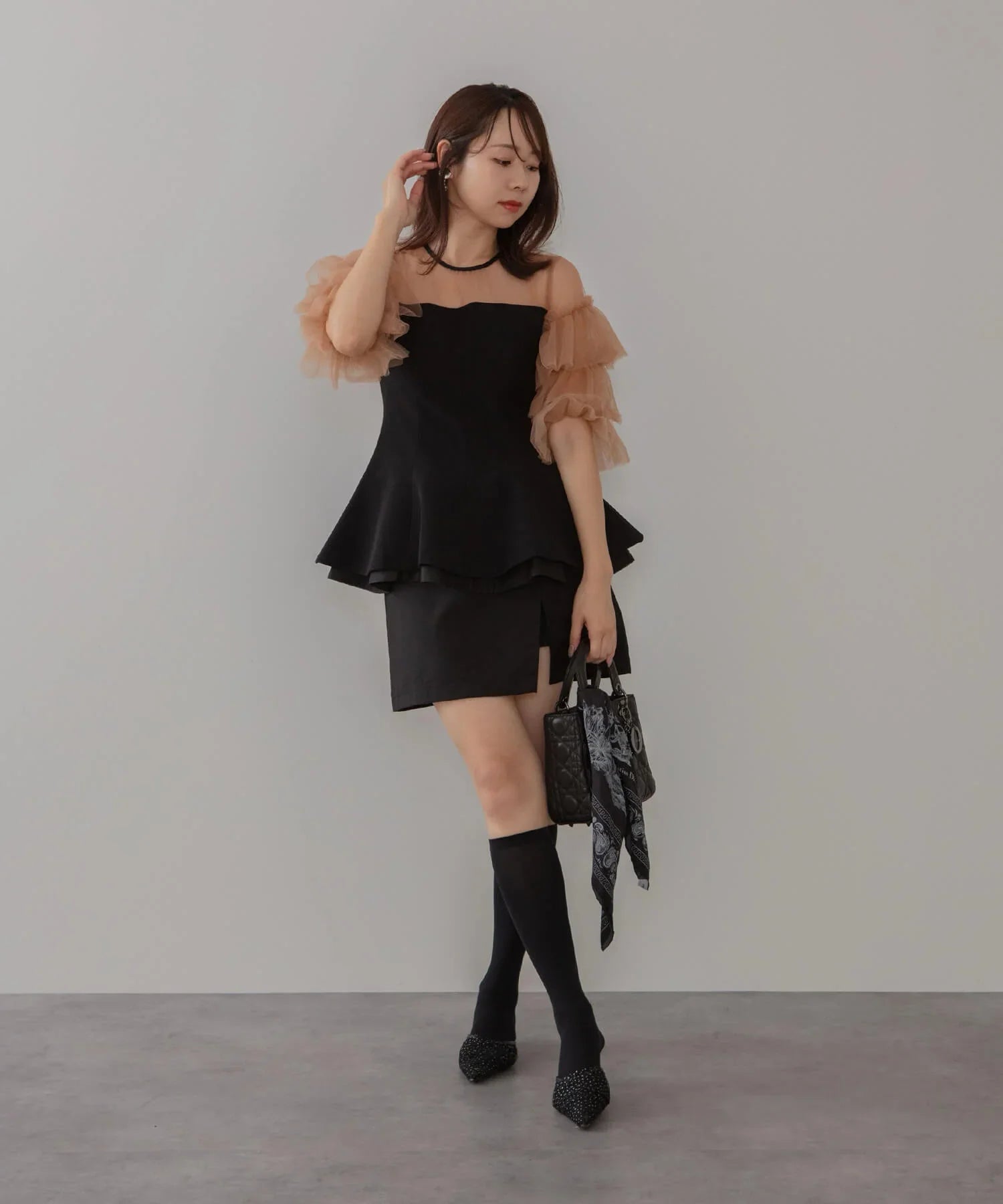 to esella 3本セット Atelier 【3E】三つ編みデザインサンダル （ブラック） -Mode et