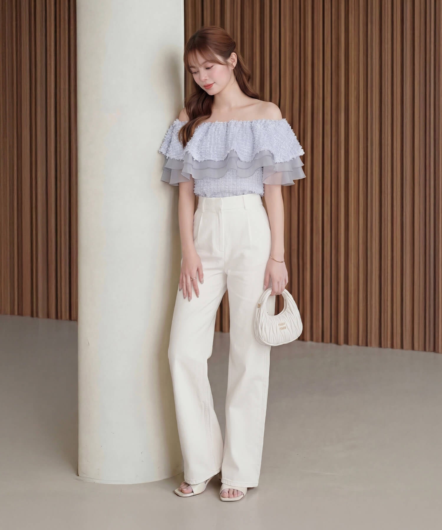 【COMING SOON】3WAYオフショルフリンジシアーレイヤードトップス