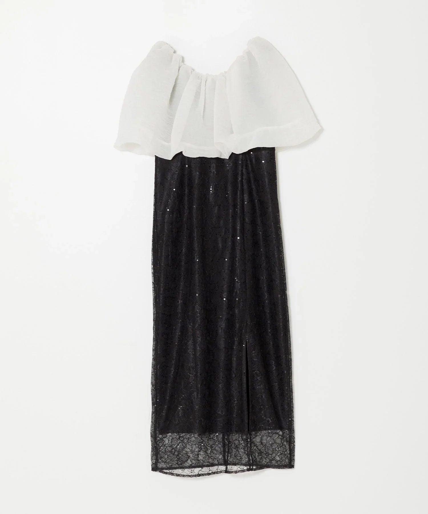 [Some items will be shipped the same day] 2WAY off-shoulder puff sleeve I-line dress