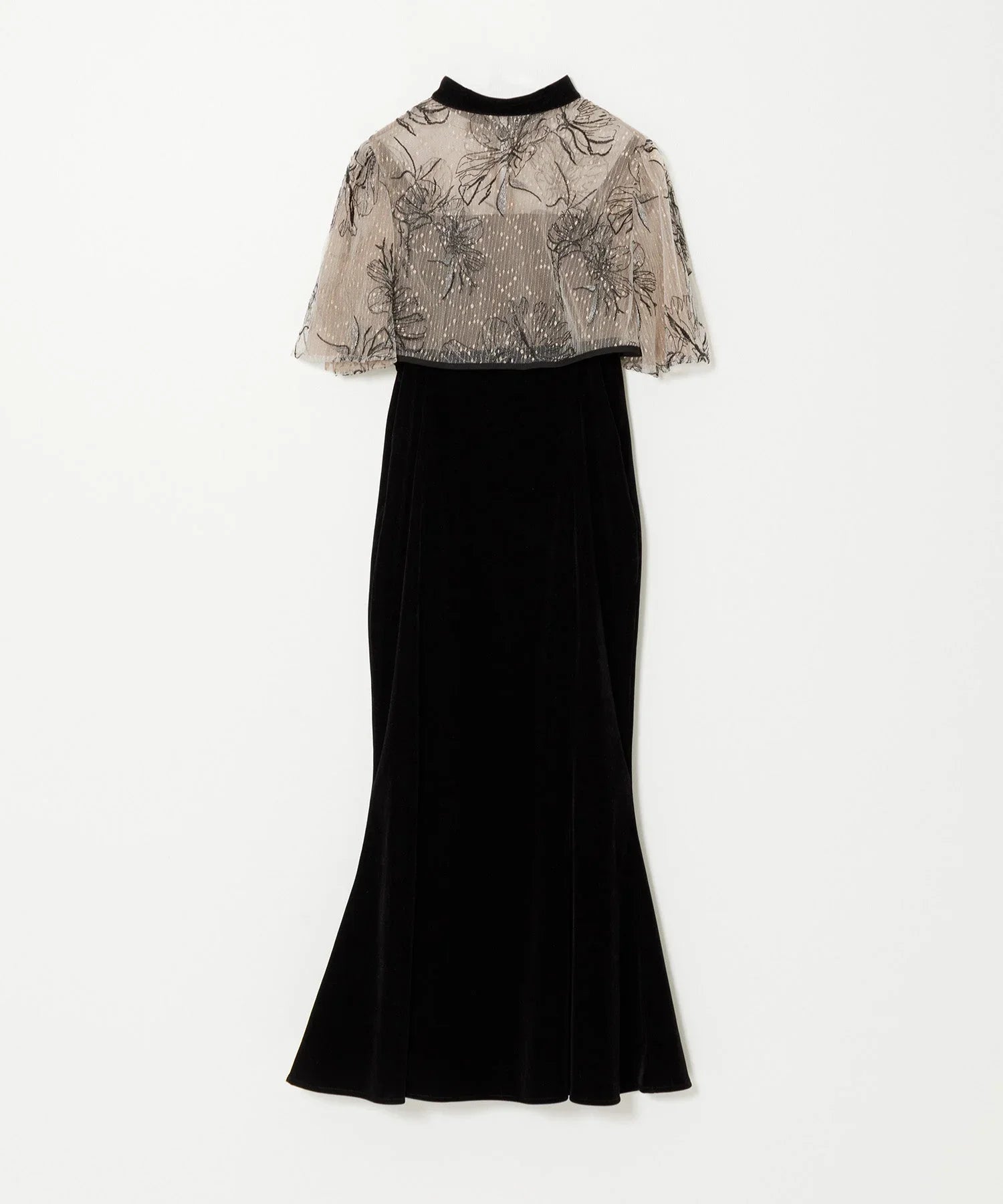 [Same-day shipping] Piping floral bolero velvet mermaid dress