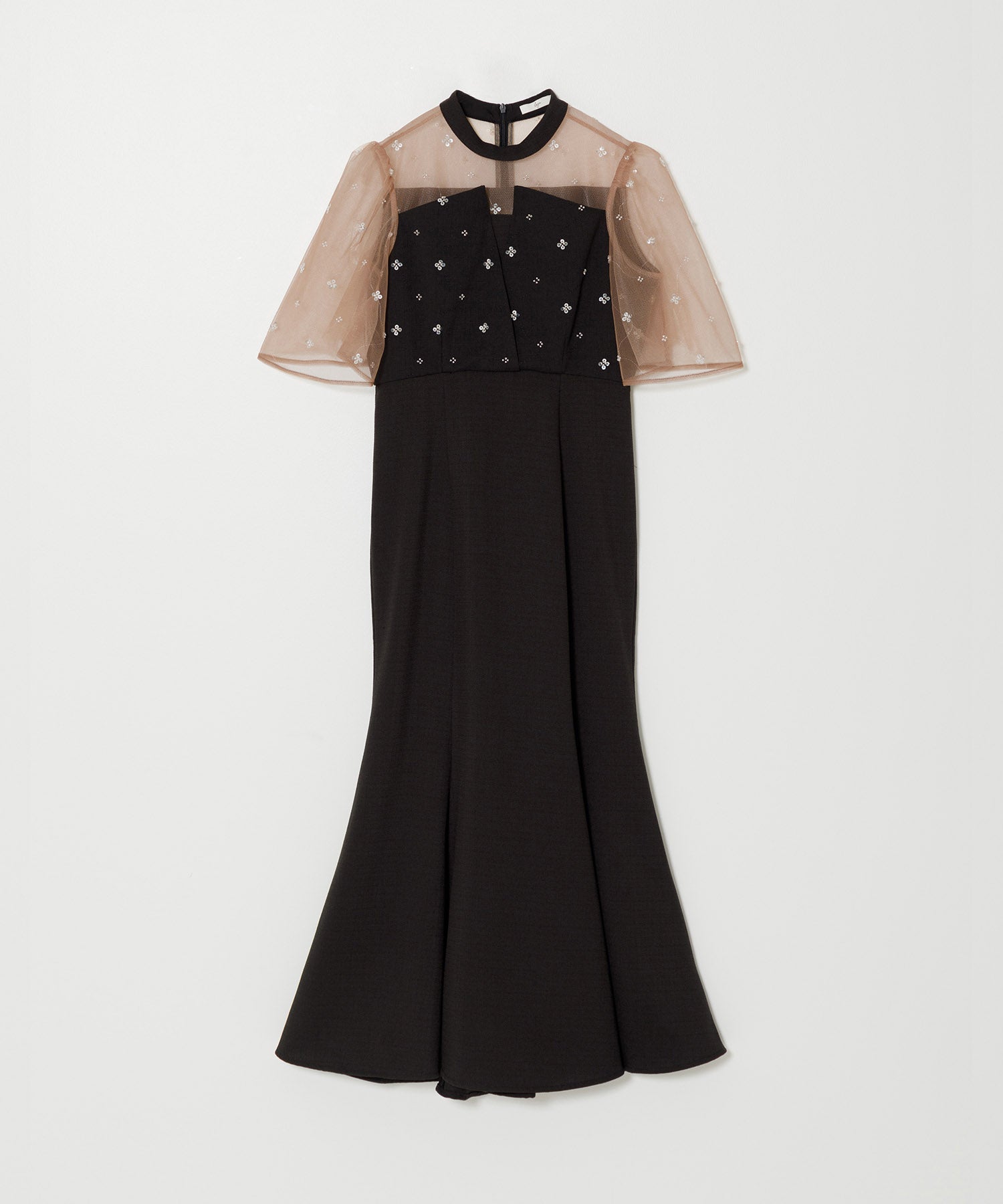 [Same-day shipping] Floral sequin tulle overlap mermaid dress