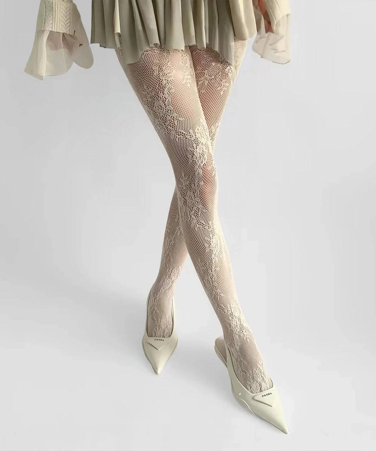 【COMING SOON】フローラルボタニカルメッシュレースタイツ