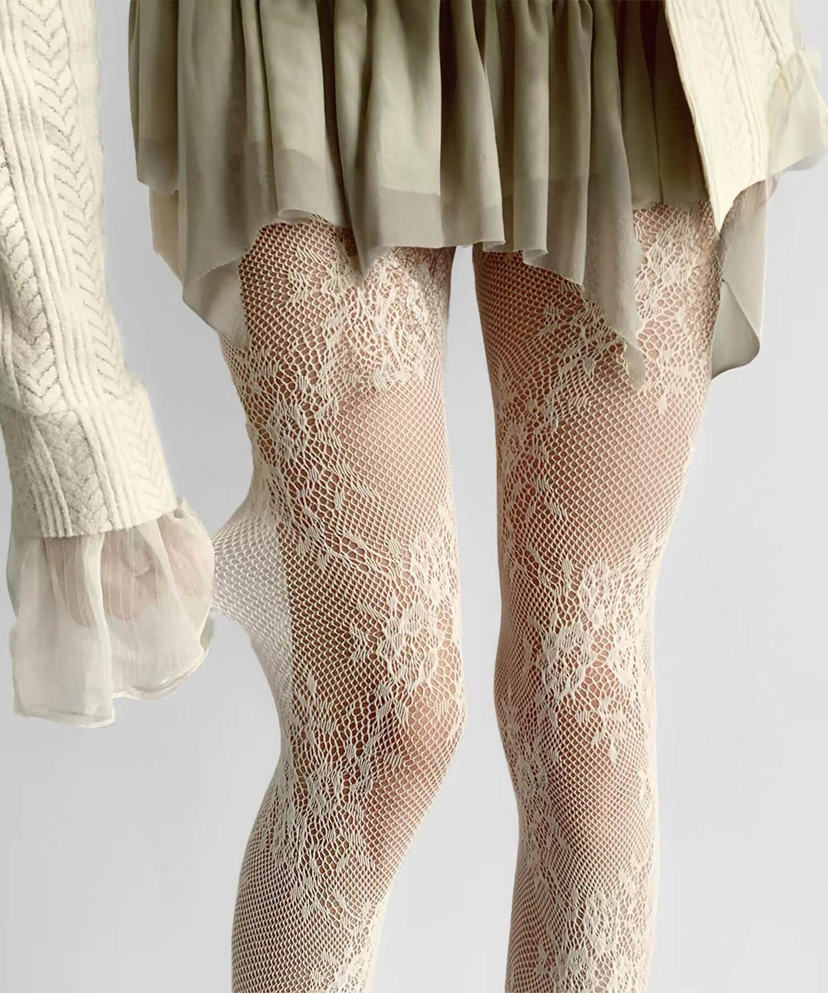 【COMING SOON】フローラルボタニカルメッシュレースタイツ